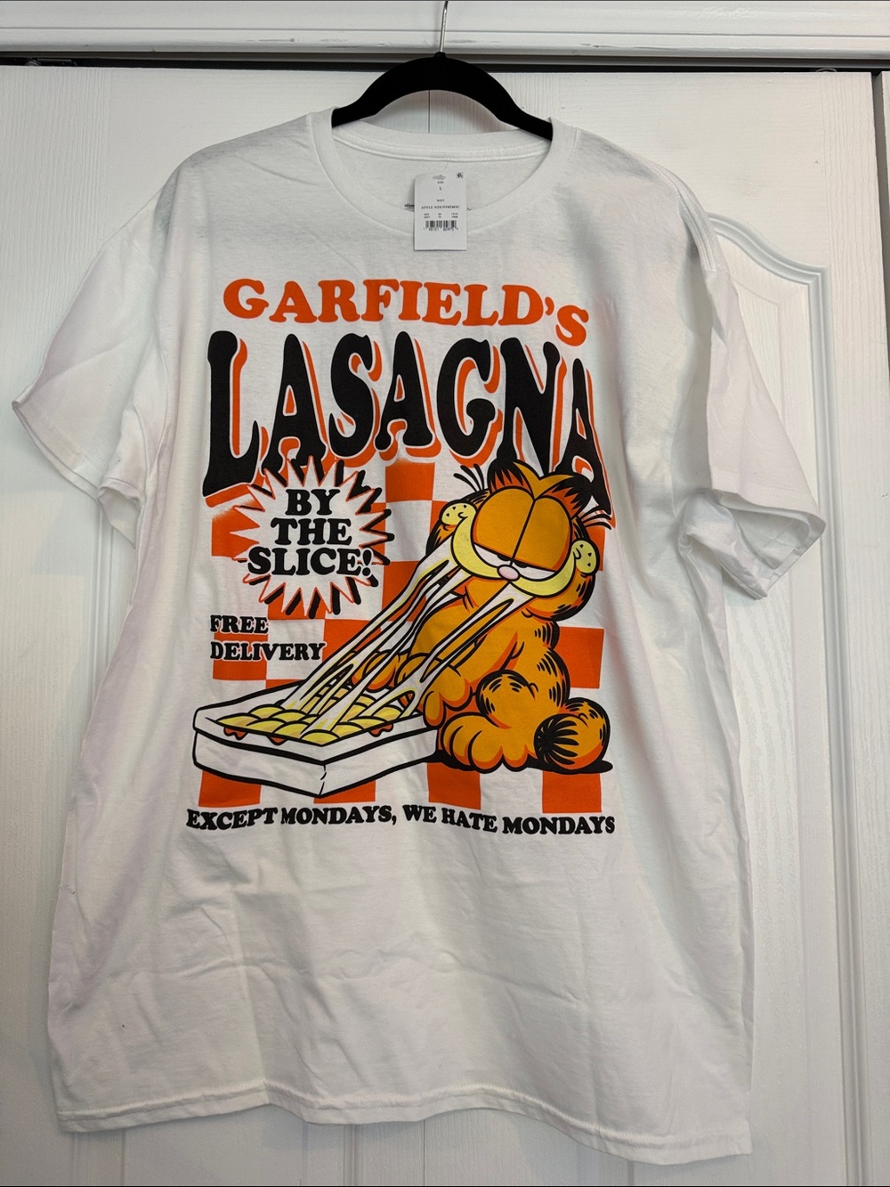 Nickelodeon Garfield White Orange Graphic Tee - Unisex